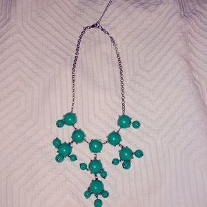 Aqua and Gold Statement Necklace